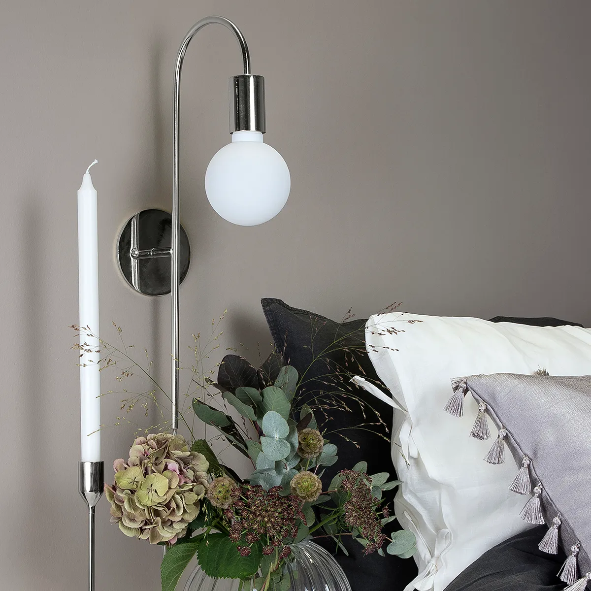 Grace muurlamp, chroom Globen Lighting