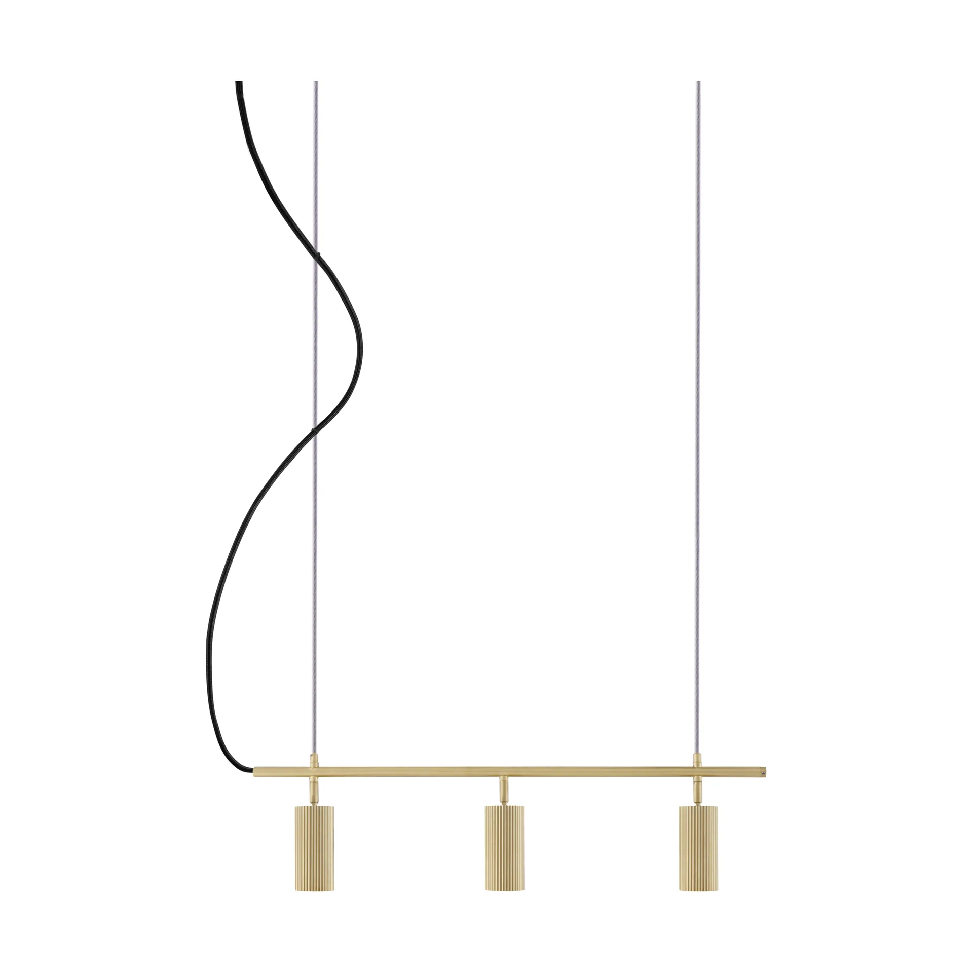 Hubble 3 Long plafondlamp, geborsteld messing Globen Lighting