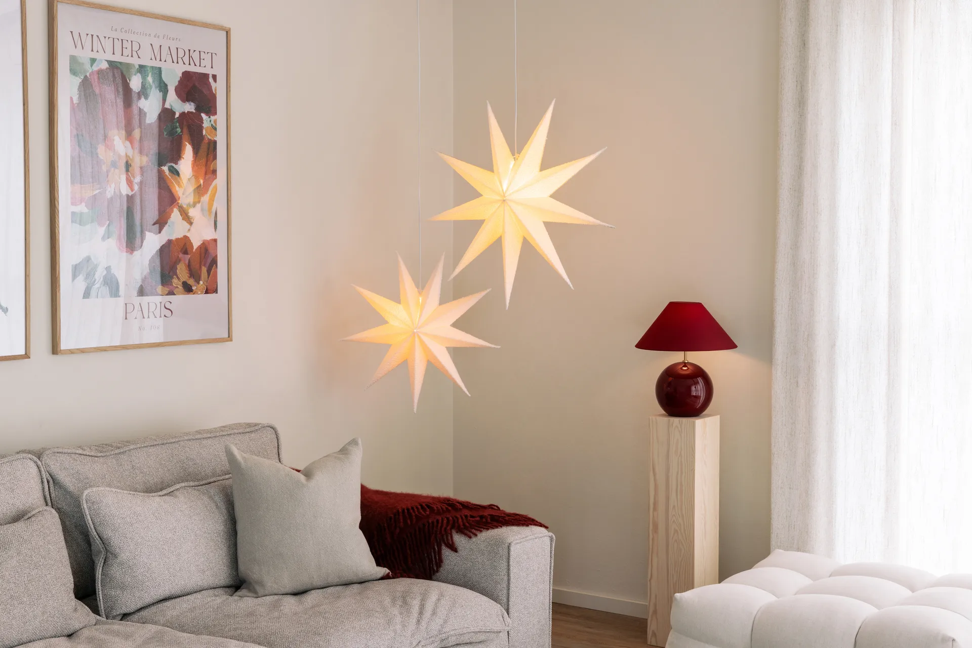 Iris 35 tafellamp 39 cm, Burgundy Globen Lighting