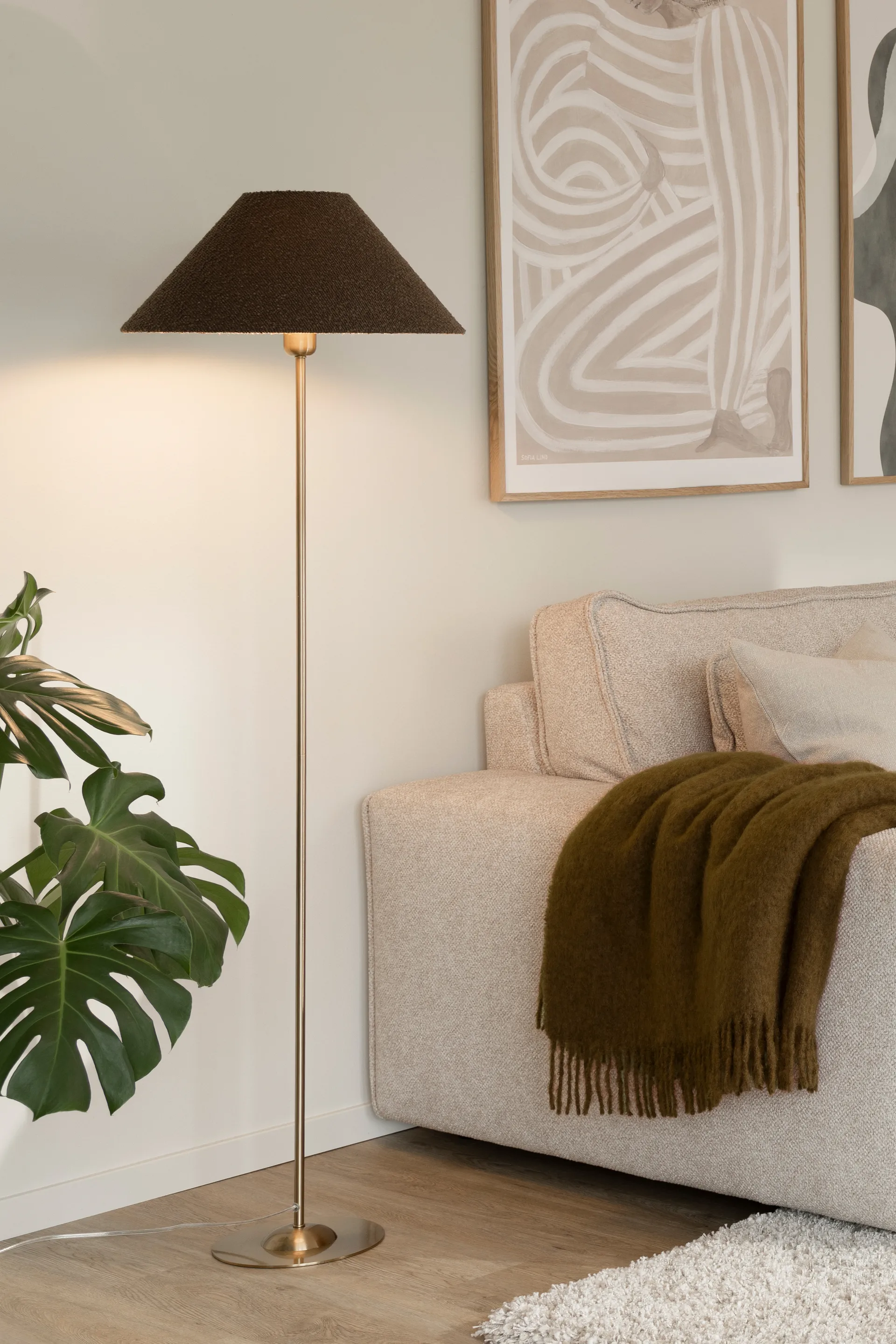 Iris 45 lampenkap, Bouclé mocha Globen Lighting