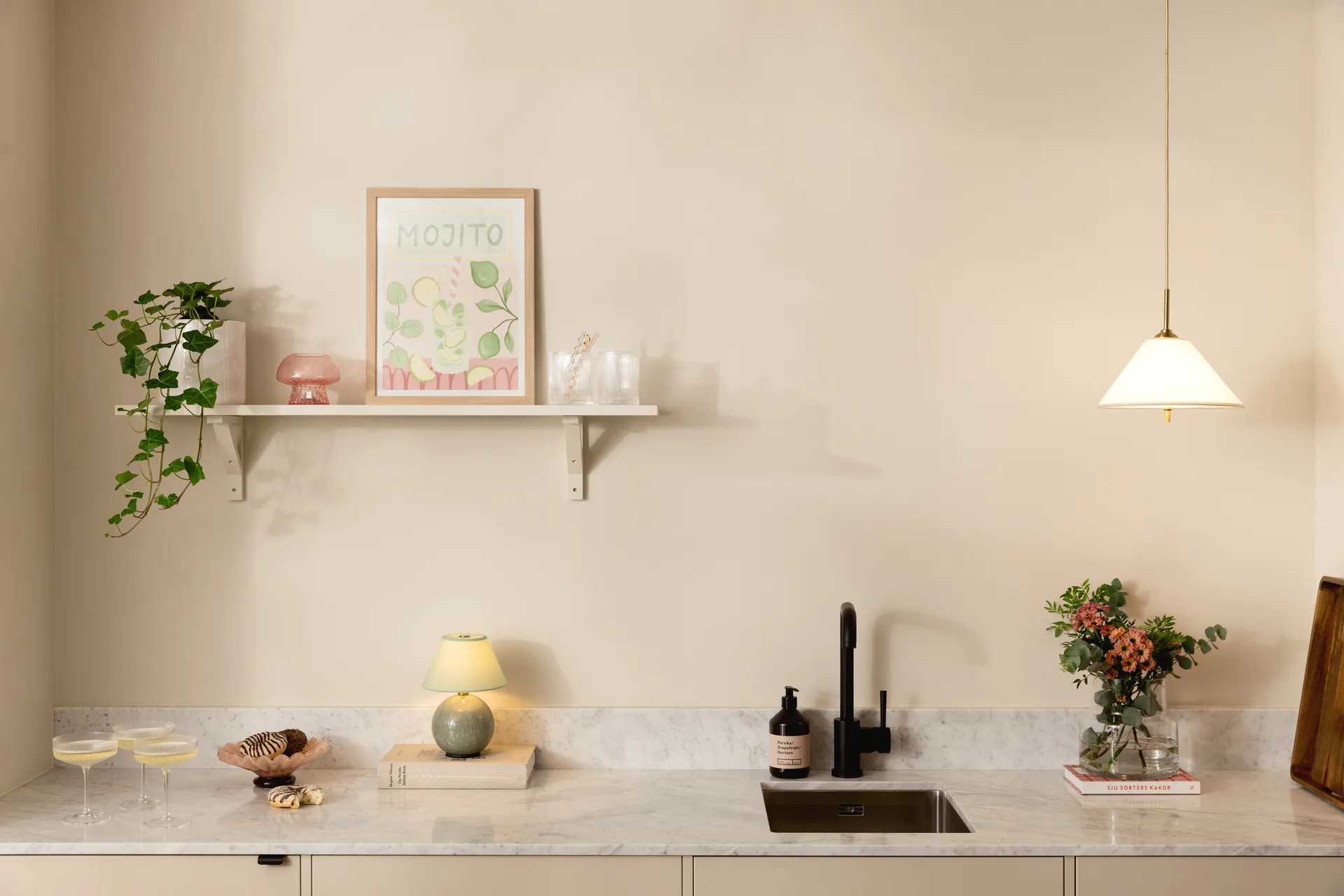 Iris hanglamp 25, Crème Globen Lighting