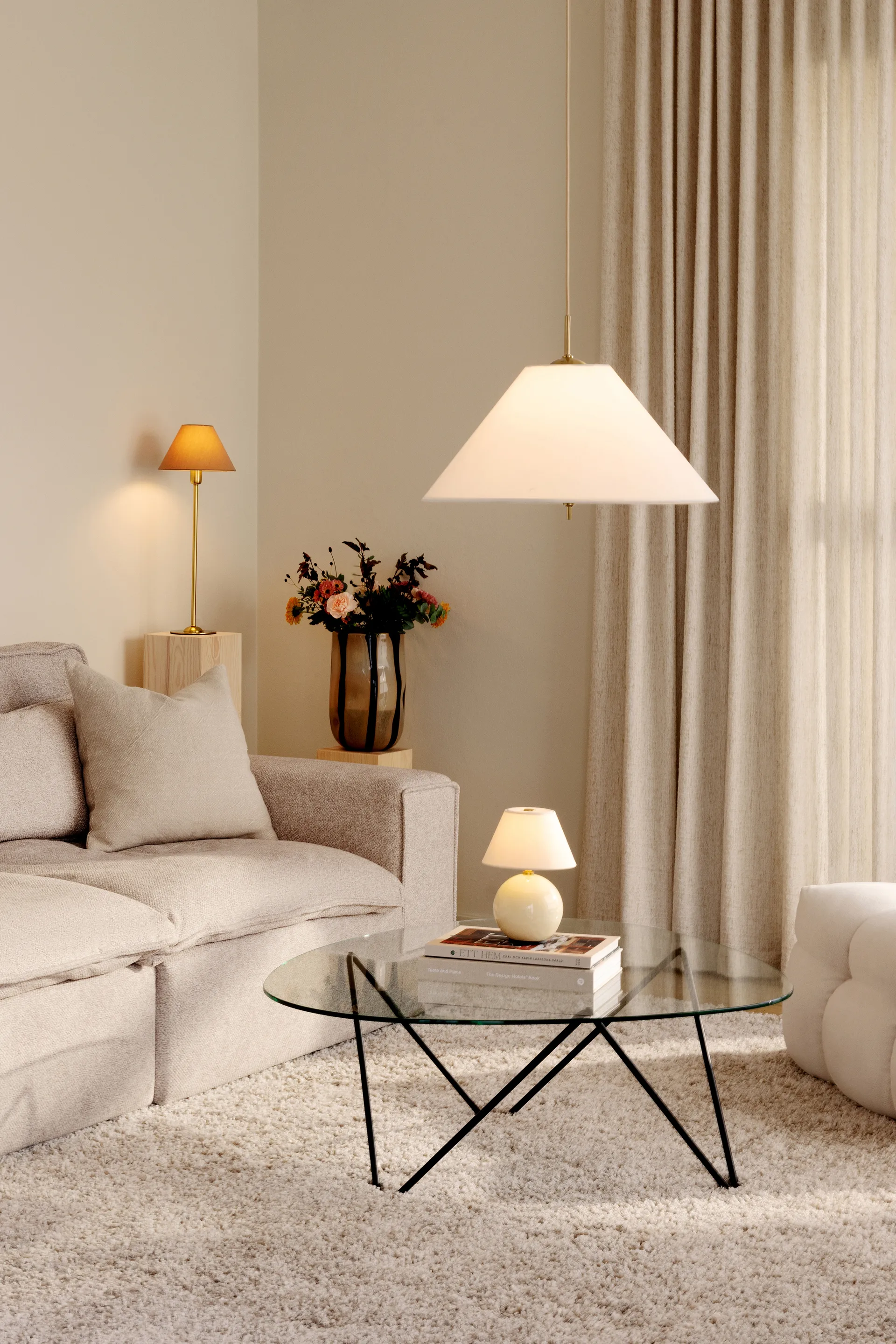 Iris pendel 50, Crème Globen Lighting