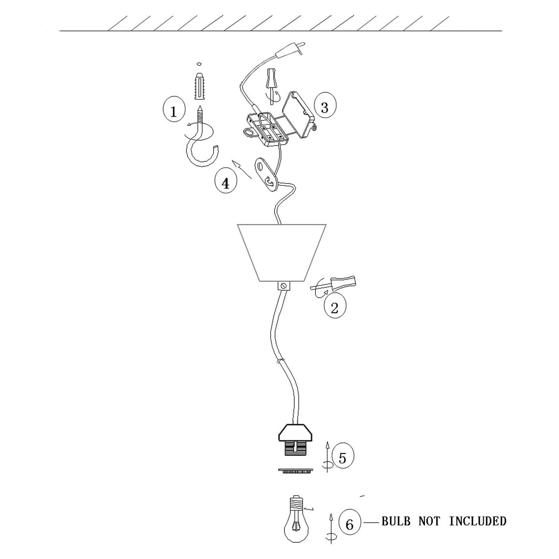 Lampophangsysteem voor binnen IP20, Zwart-transprarant Globen Lighting