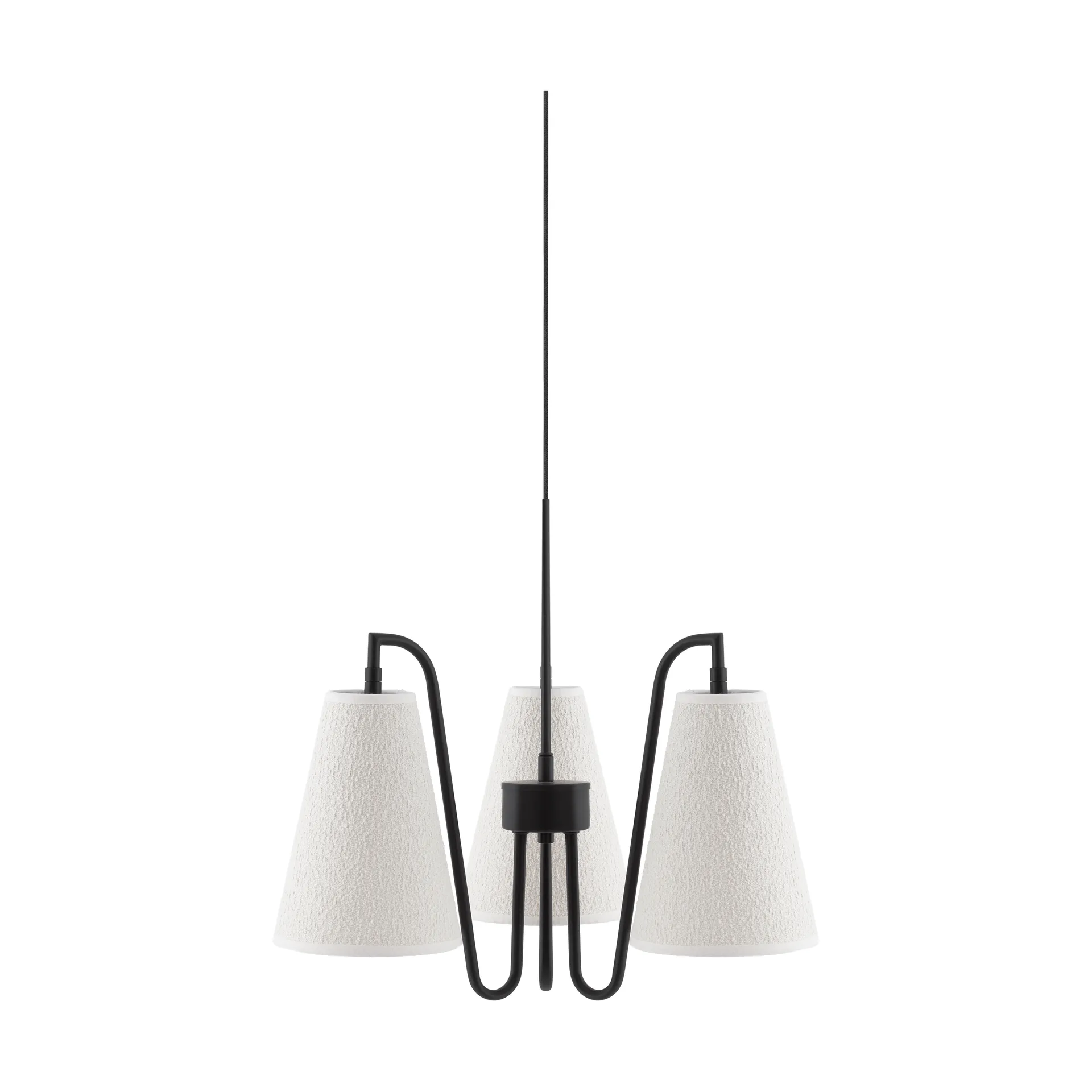 Lou pendel, 3, wit bouclé-zwart, 46x46 cm Globen Lighting