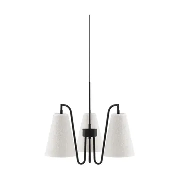 Lou pendel - 3, wit bouclé-zwart, 46x46 cm - Globen Lighting