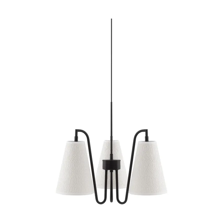 Lou pendel - 3, wit bouclé-zwart, 46x46 cm - Globen Lighting