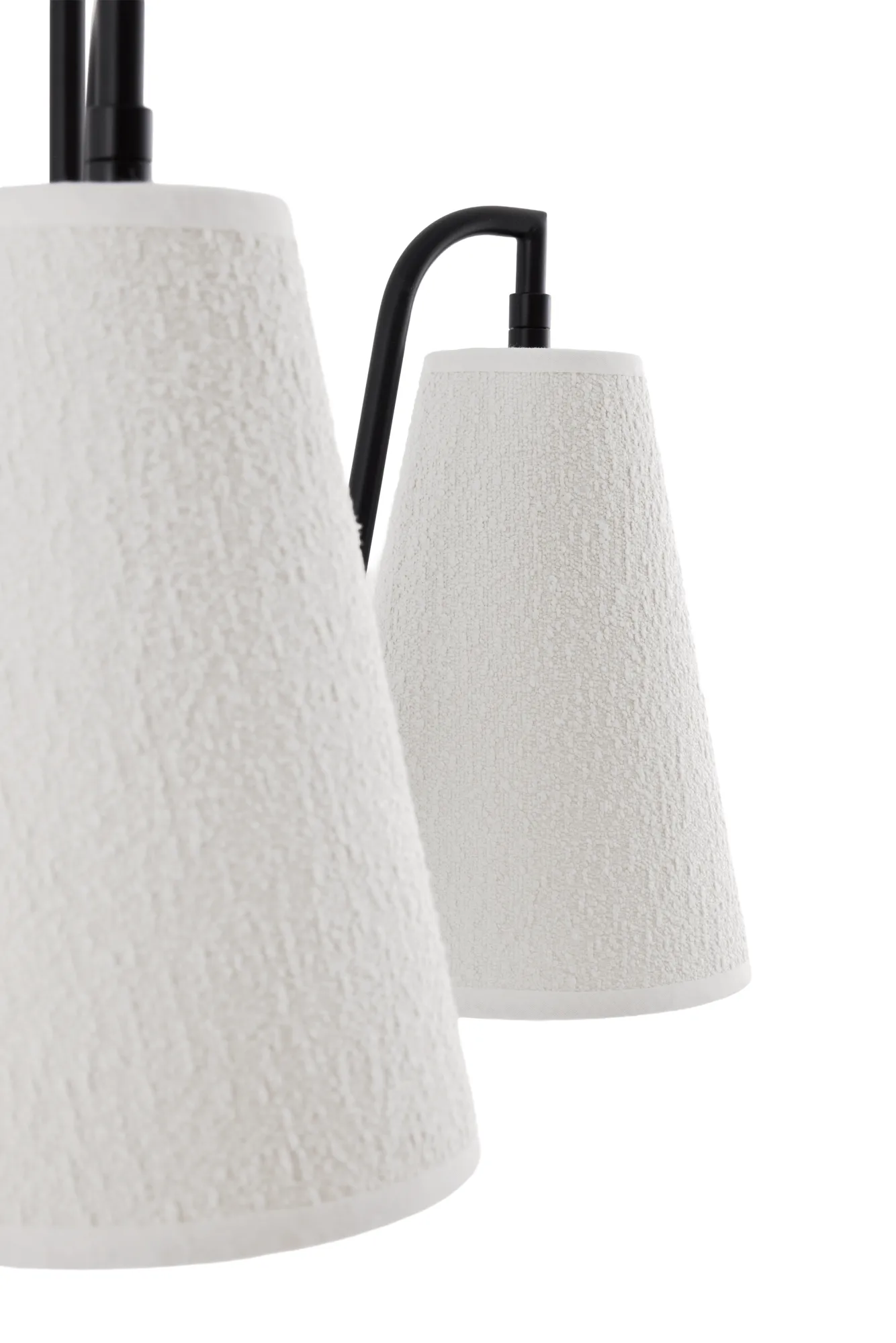 Lou pendel, 3, wit bouclé-zwart, 46x46 cm Globen Lighting