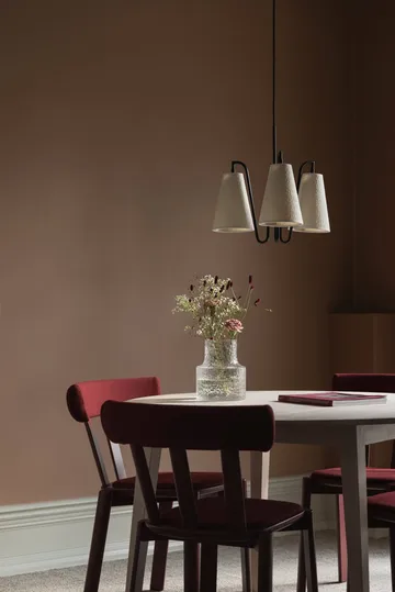 Lou pendel - 3, wit bouclé-zwart, 46x46 cm - Globen Lighting