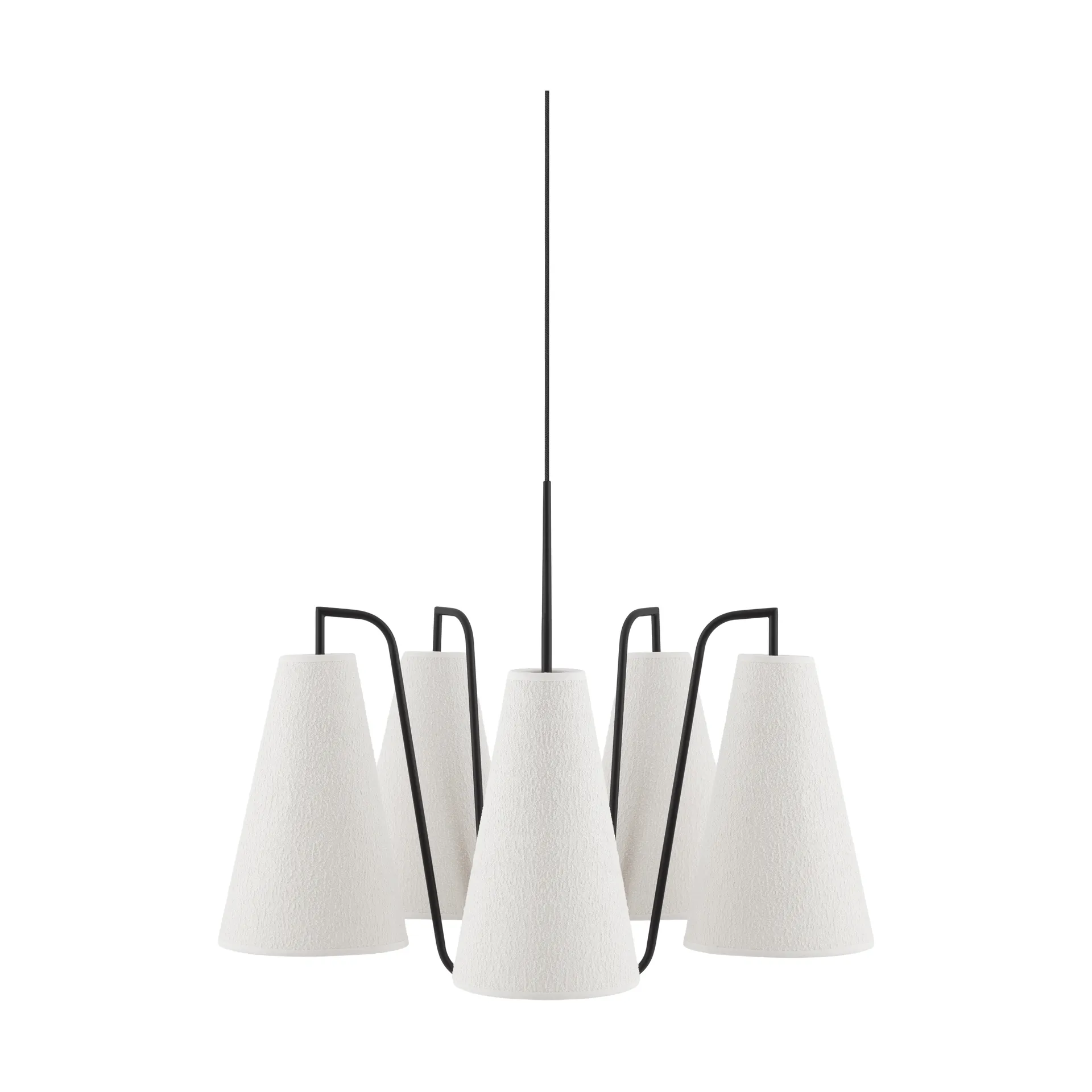 Lou pendel, 5, wit bouclé-zwart, 67x67 cm Globen Lighting