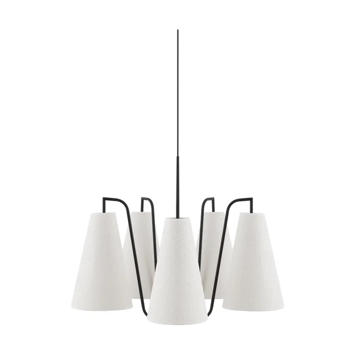 Lou pendel - 5, wit bouclé-zwart, 67x67 cm - Globen Lighting