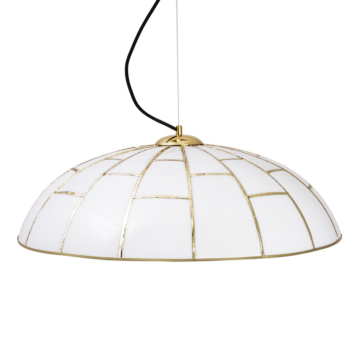Globen Lighting Ombrello hanglamp Ø60 cm wit glas Messing