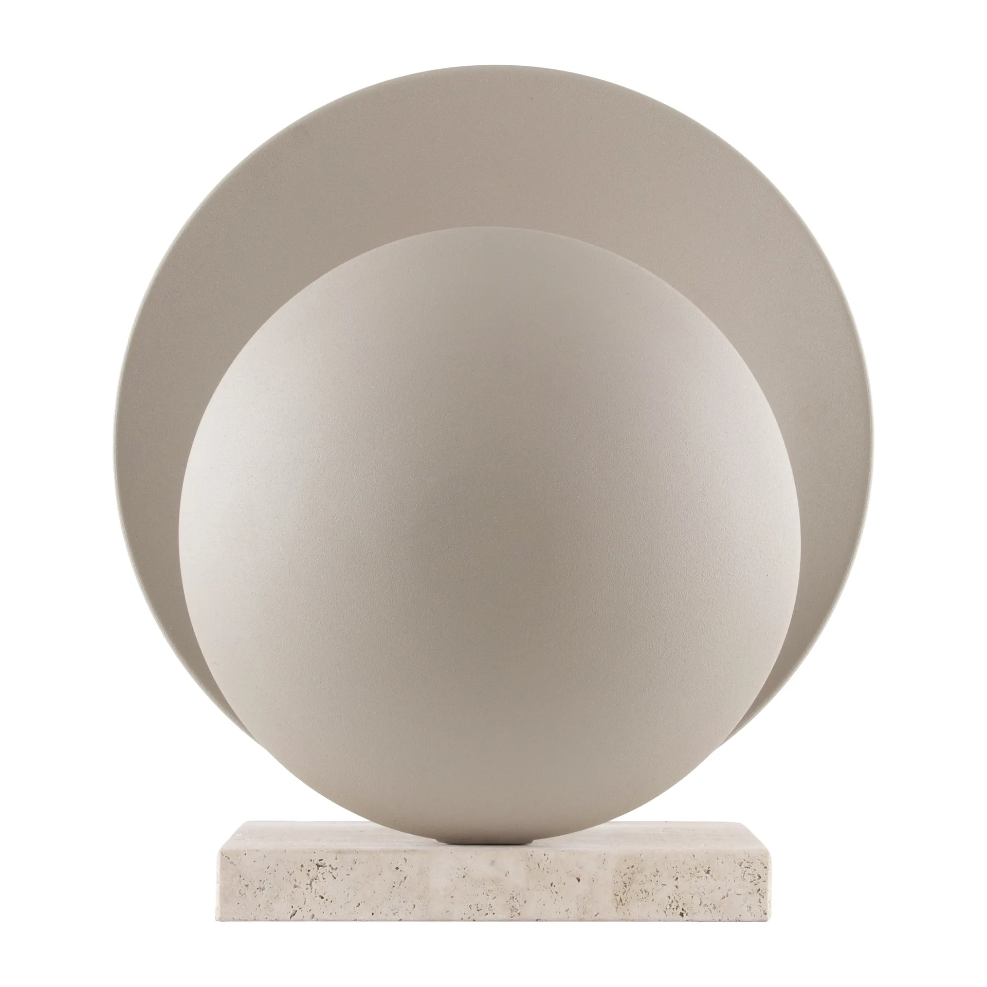 Orbit tafellamp, Beige-travertijn Globen Lighting