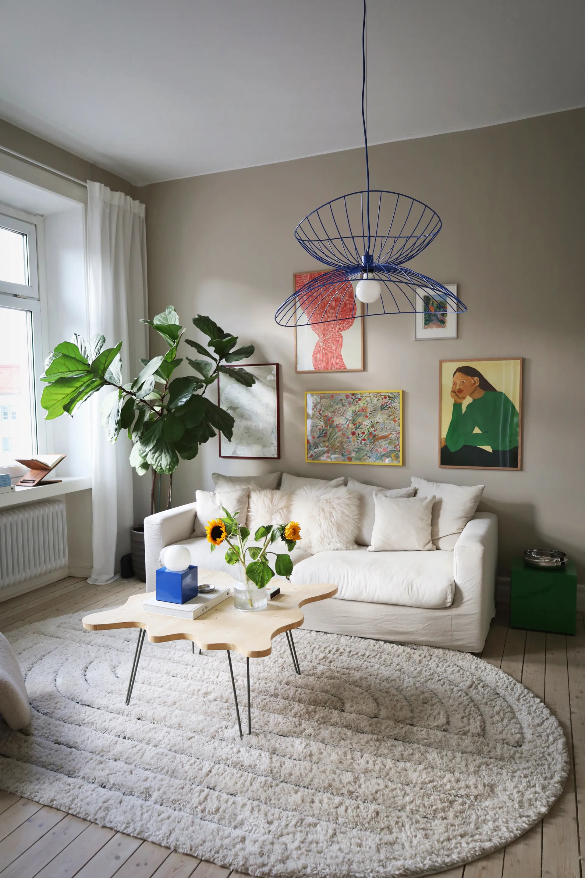 Ray hanglamp Ø70 cm, Blauw Globen Lighting