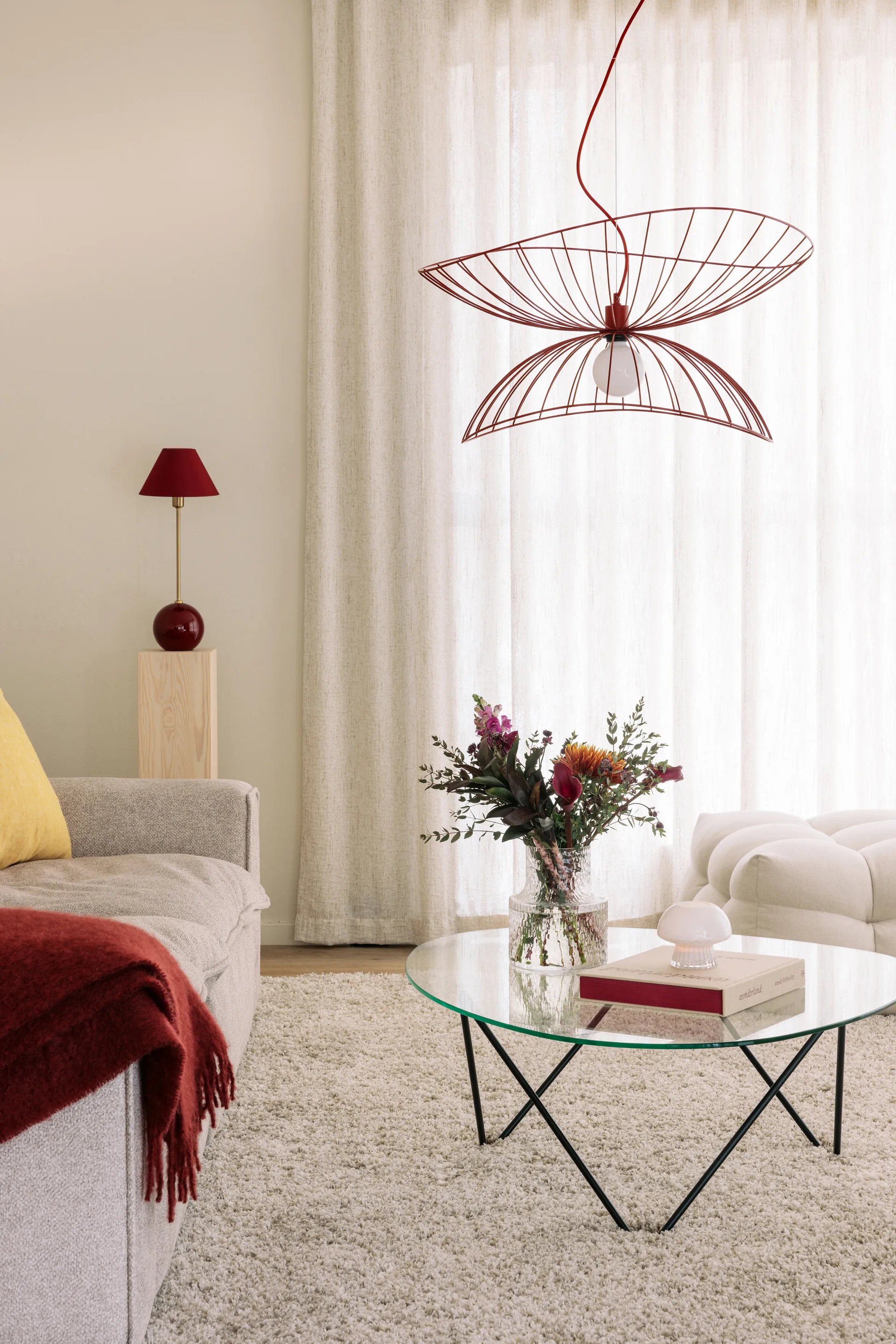 Ray hanglamp Ø70 cm, Burgundy Globen Lighting