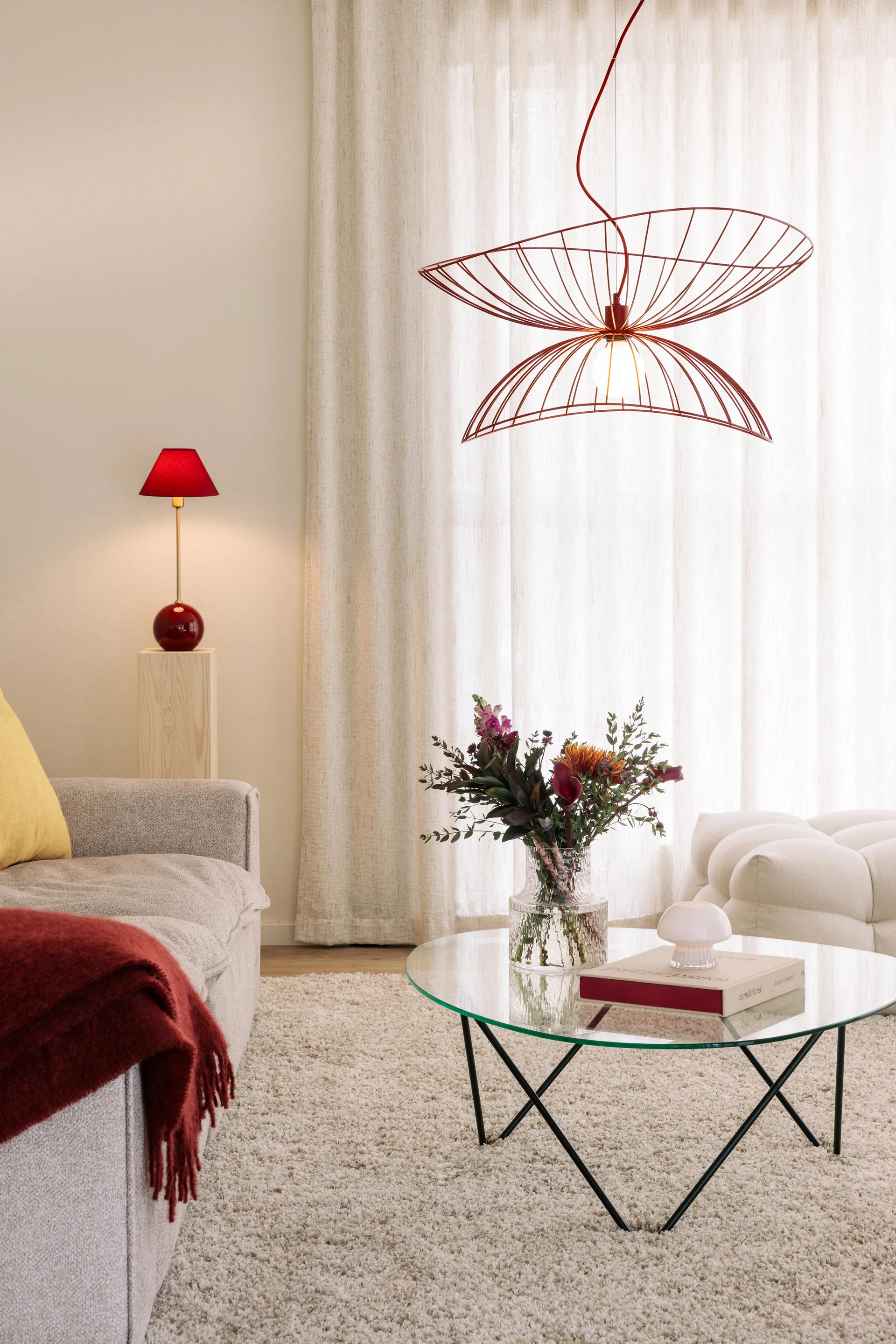 Ray hanglamp Ø70 cm, Burgundy Globen Lighting