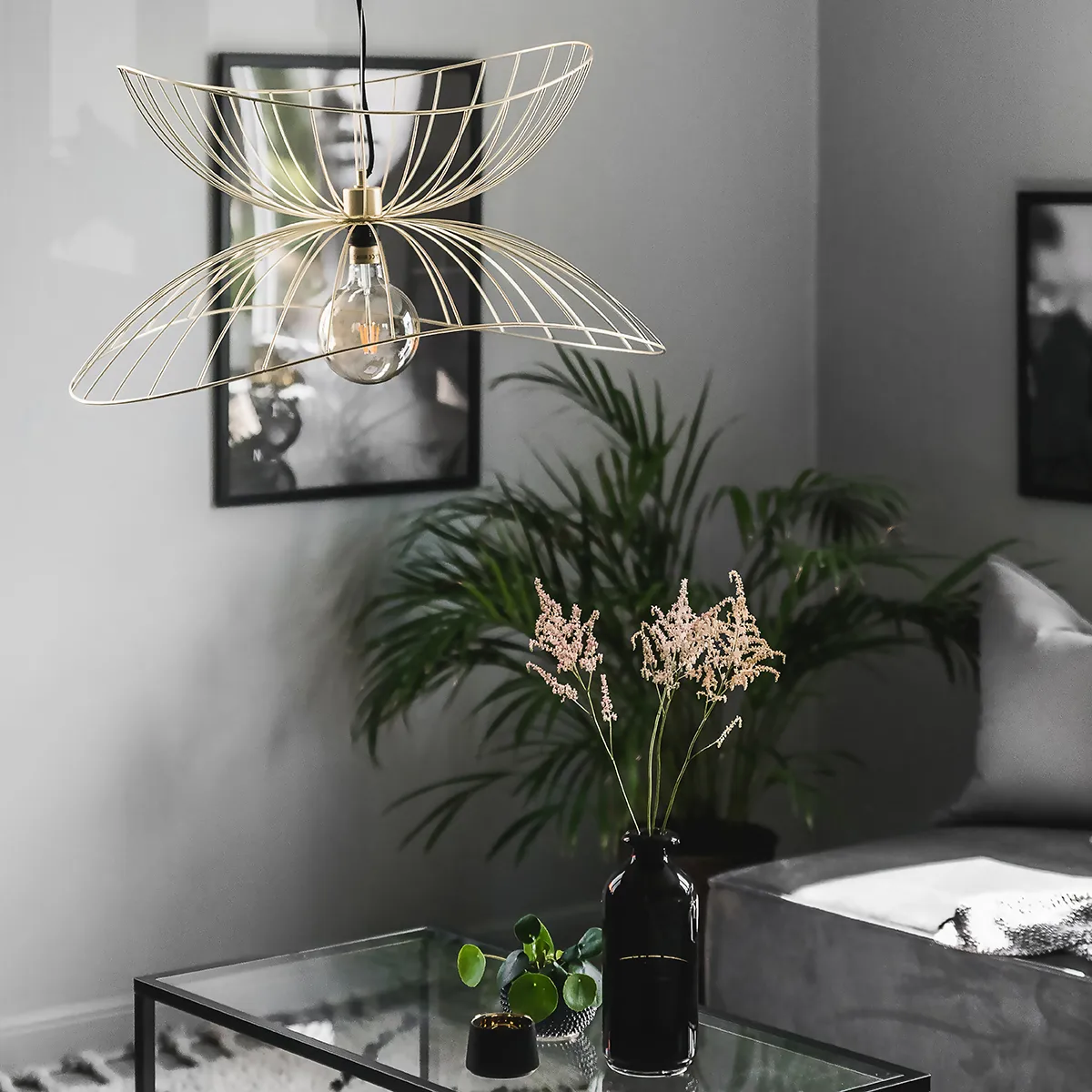 Ray plafondlamp Ø70 cm, messing Globen Lighting