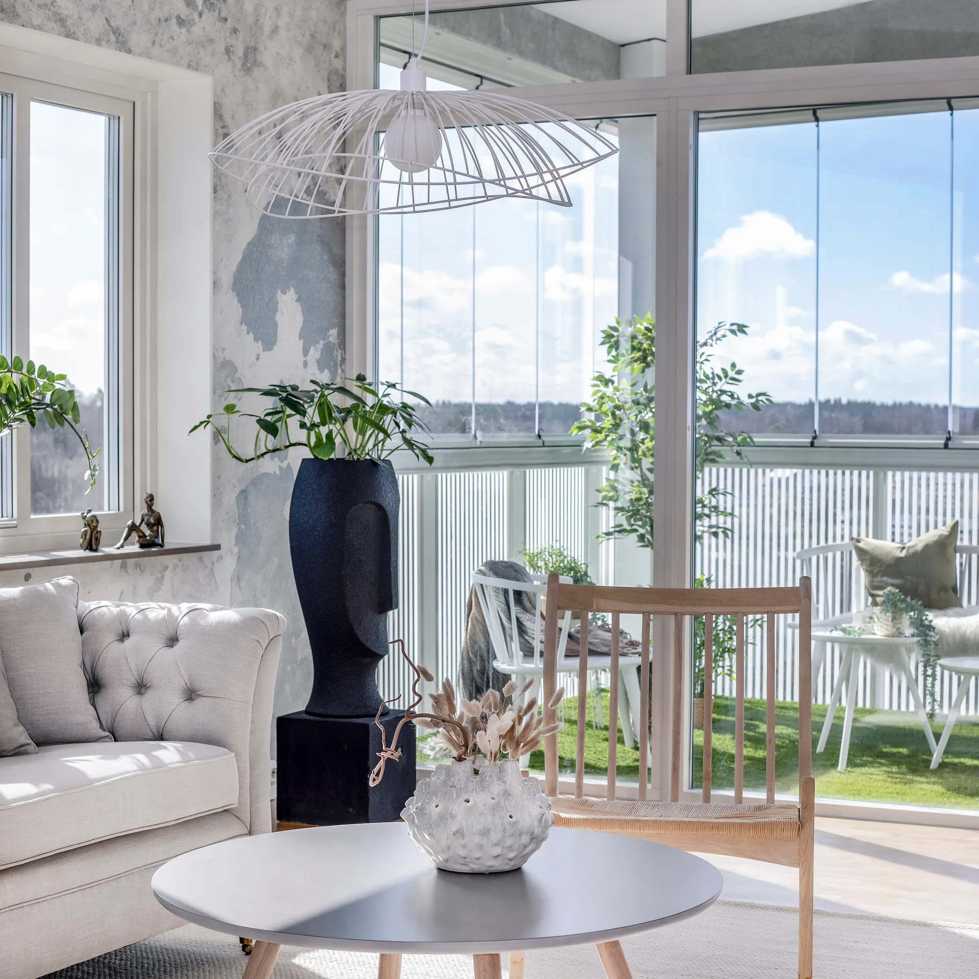 Ray plafondlamp Ø70 cm, Wit Globen Lighting