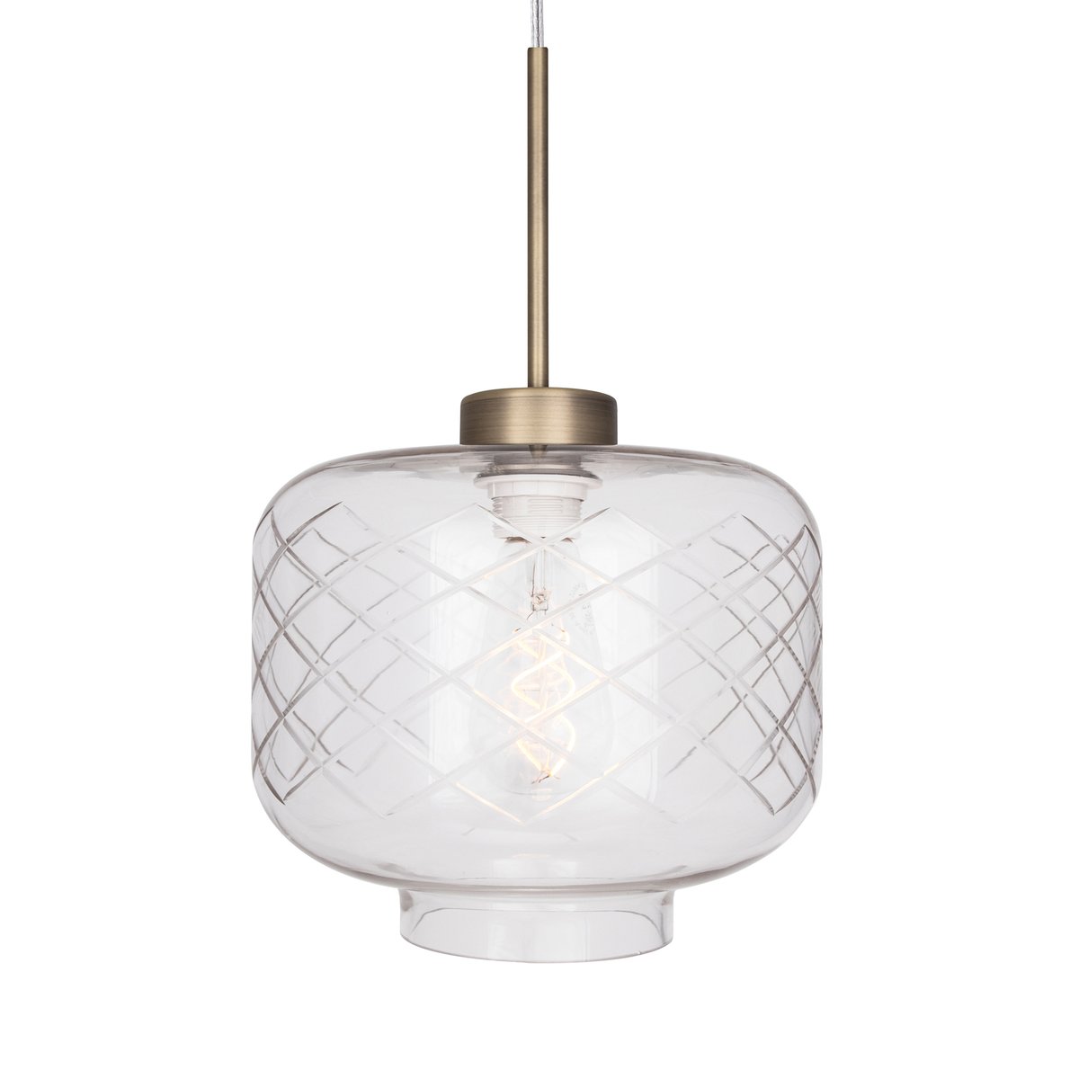 Globen Lighting Ritz plafondlamp geslepen glas Antiek messing