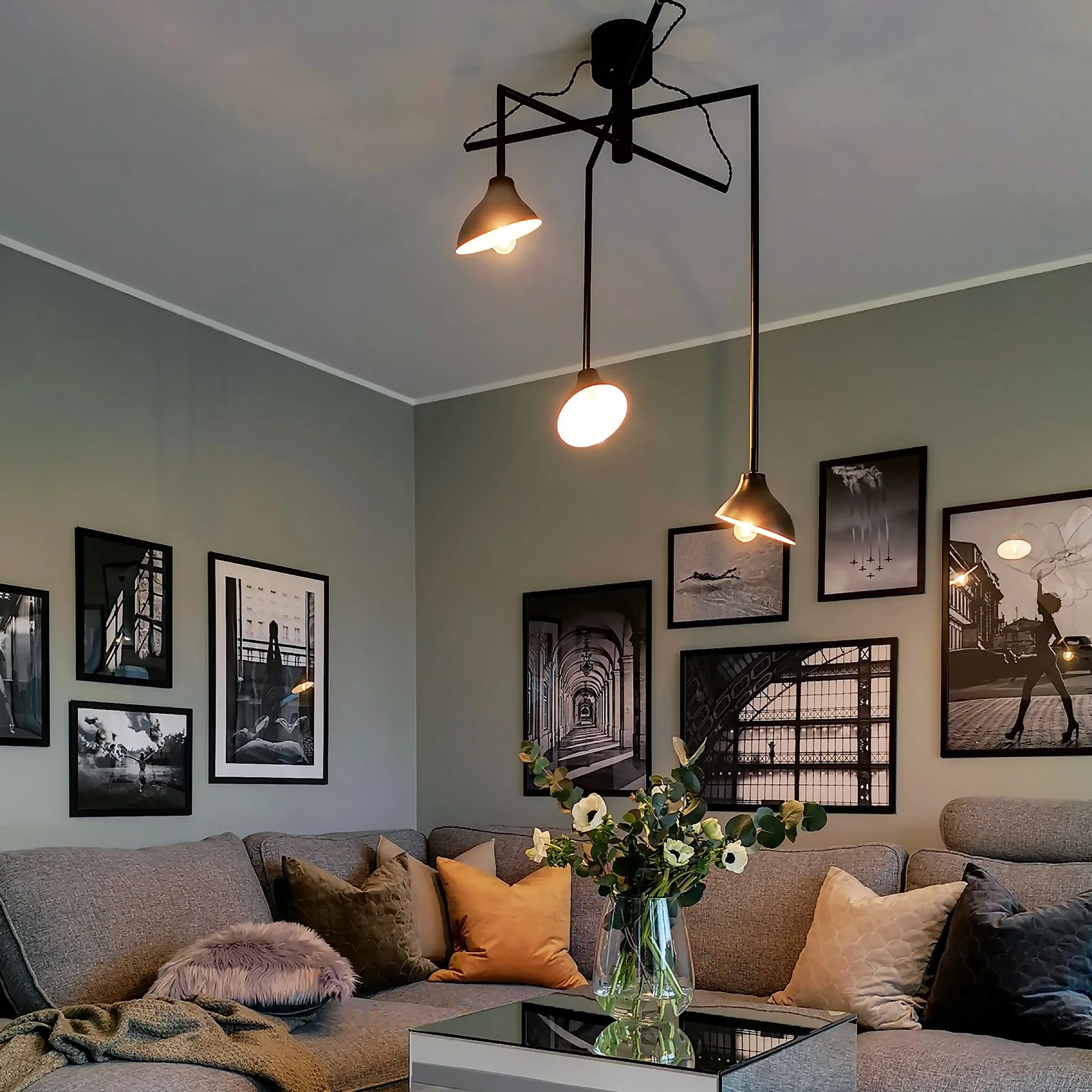 Spider 3 hanglamp, zwart Globen Lighting