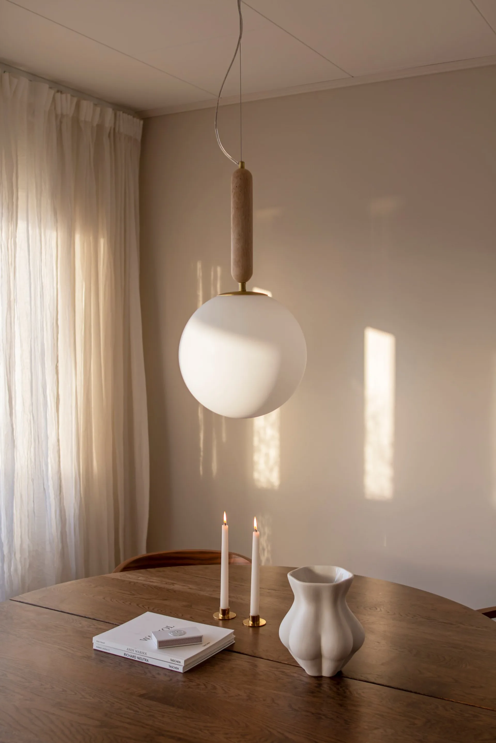 Torrano pendel 30 cm, Travertijn Globen Lighting