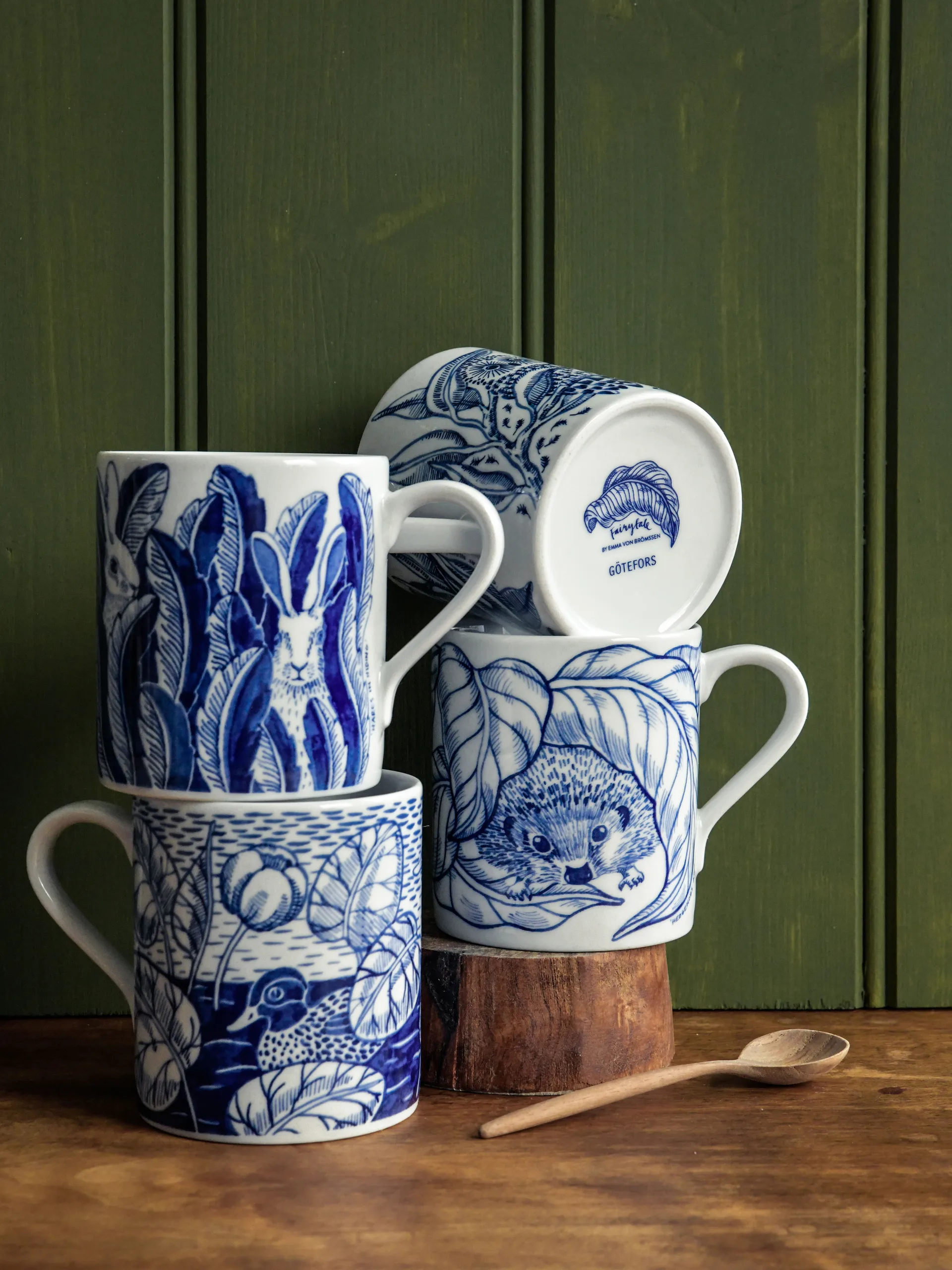 Duck pond mok 35 cl, Blauw Götefors Porslin