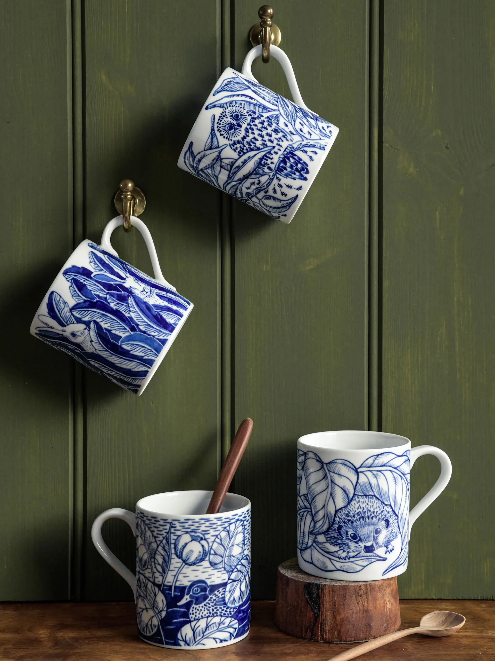 Duck pond mok 35 cl, Blauw Götefors Porslin