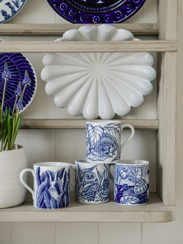Owls at night mok 35 cl, Blauw Götefors Porslin