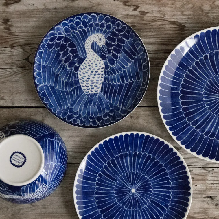 Selma bord feathers Ø 21 cm., 21 cm. Götefors Porslin