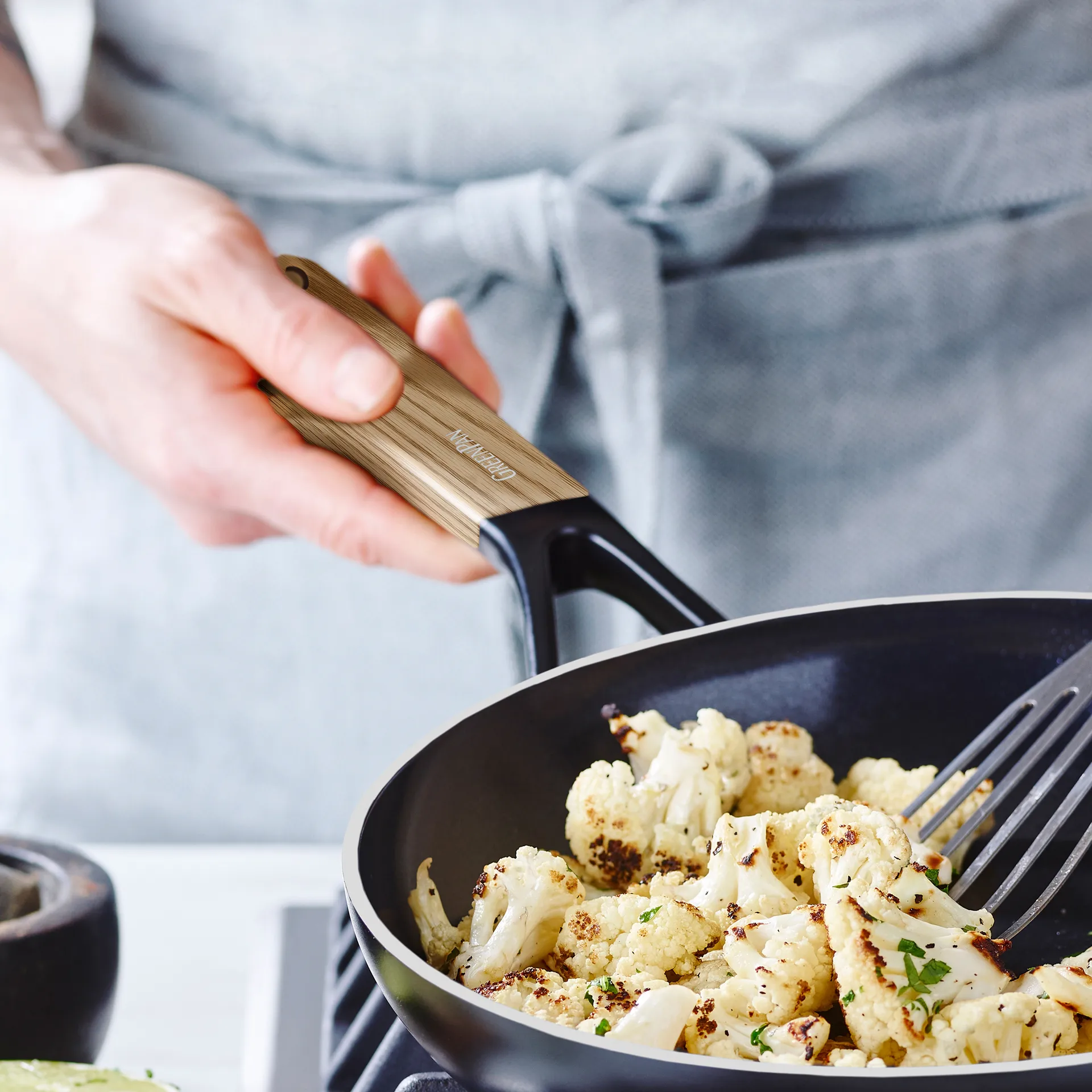 Eco Smartshape koekenpan 20 cm, Light wood GreenPan