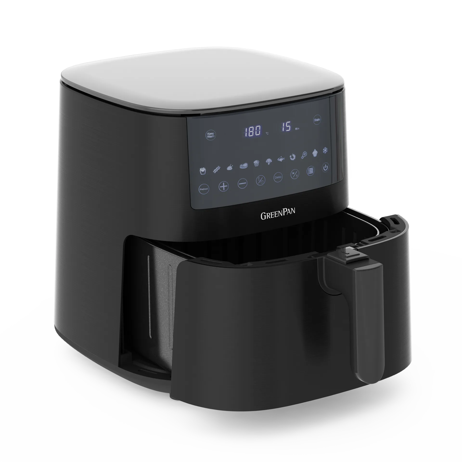 GreenPan XL airfryer 1 mand 7,2 liter, Zwart GreenPan