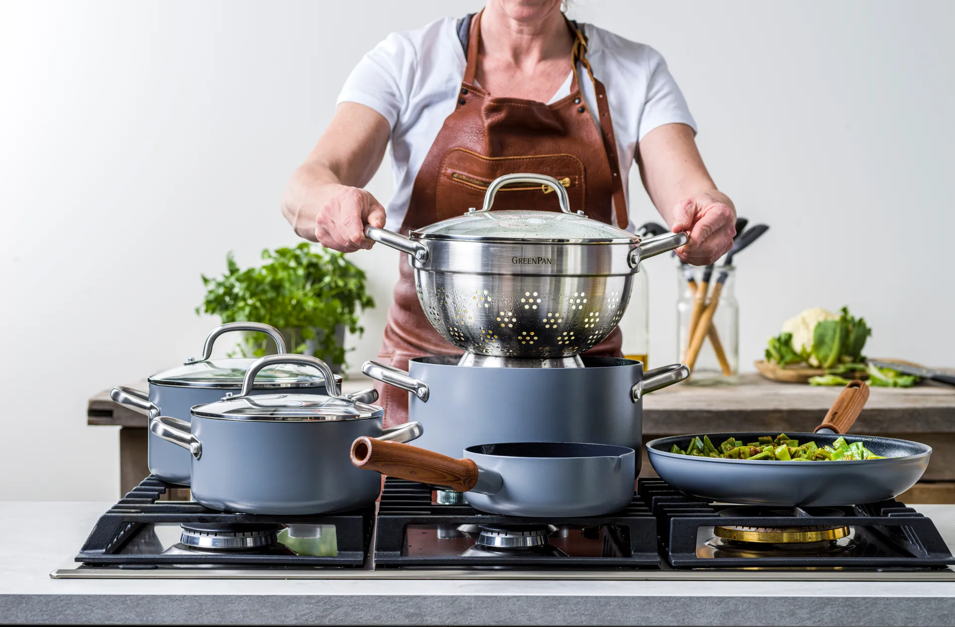 Mayflower Pro braadpan en koekenpannenset, 13-delig GreenPan
