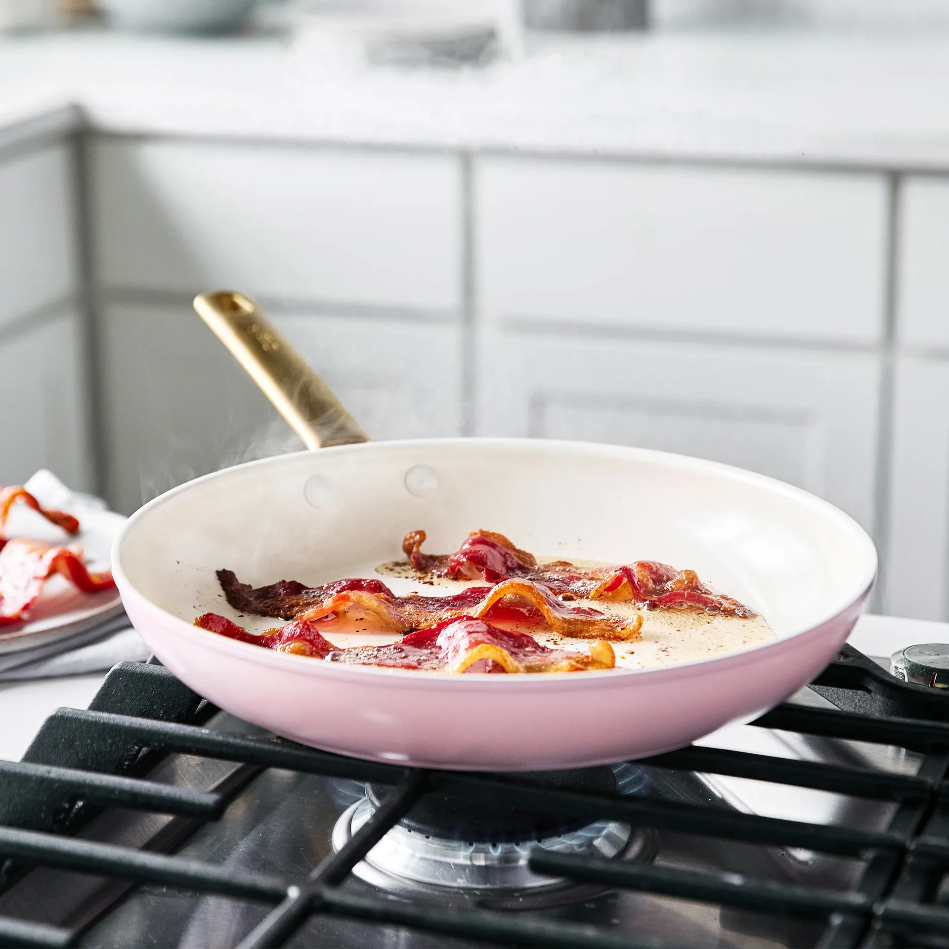 Padova braadpan en koekenpannenset 10 delig, Blush pink GreenPan