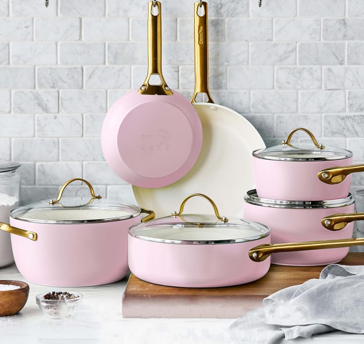 Padova braadpan en koekenpannenset 10 delig - Blush pink - GreenPan