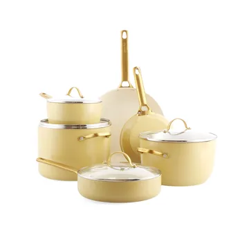 Padova braadpan en koekenpannenset 10 delig - Sunshine yellow - GreenPan