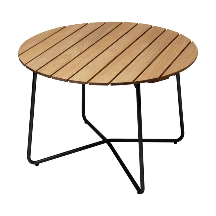 9A eettafel - Geoliede eiken-zwart, Ø100 cm - Grythyttan stalen meubelen