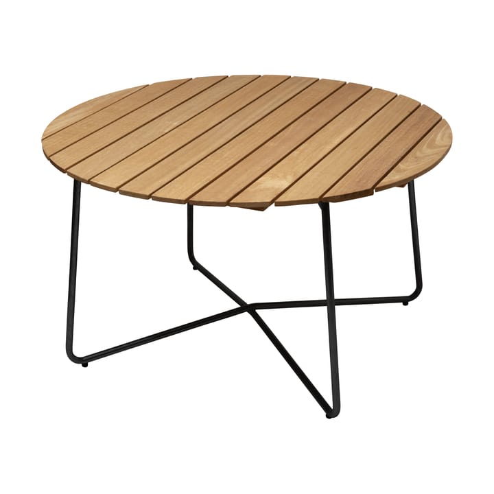 9A eettafel - Geoliede eiken-zwart, Ø120 cm - Grythyttan stalen meubelen