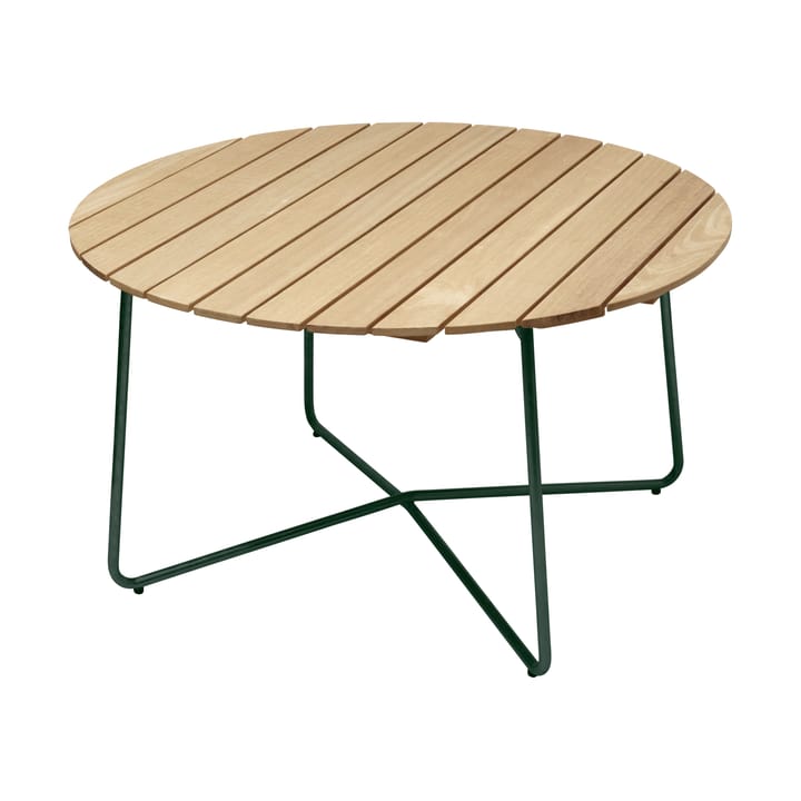 9A eettafel - Geoliede sparrenhout-groen, Ø120 cm - Grythyttan stalen meubelen