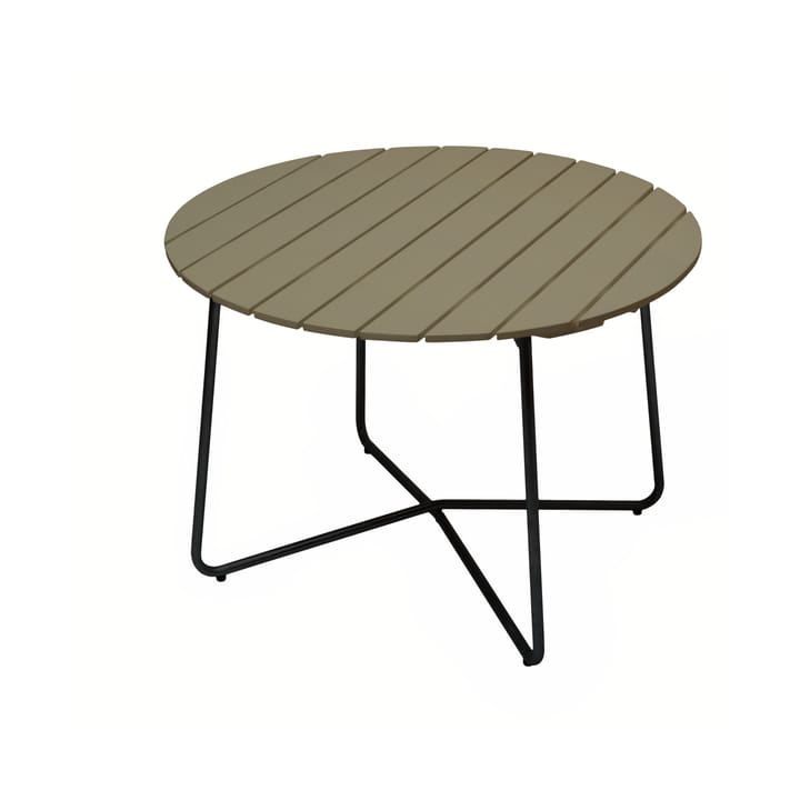 9A eettafel - Lichtgroen eik-zwart, Ø100 cm - Grythyttan stalen meubelen