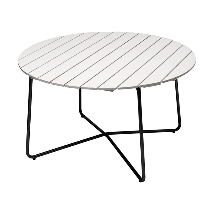 9A eettafel - Witgelakte eiken-zwart, Ø120 cm - Grythyttan stalen meubelen