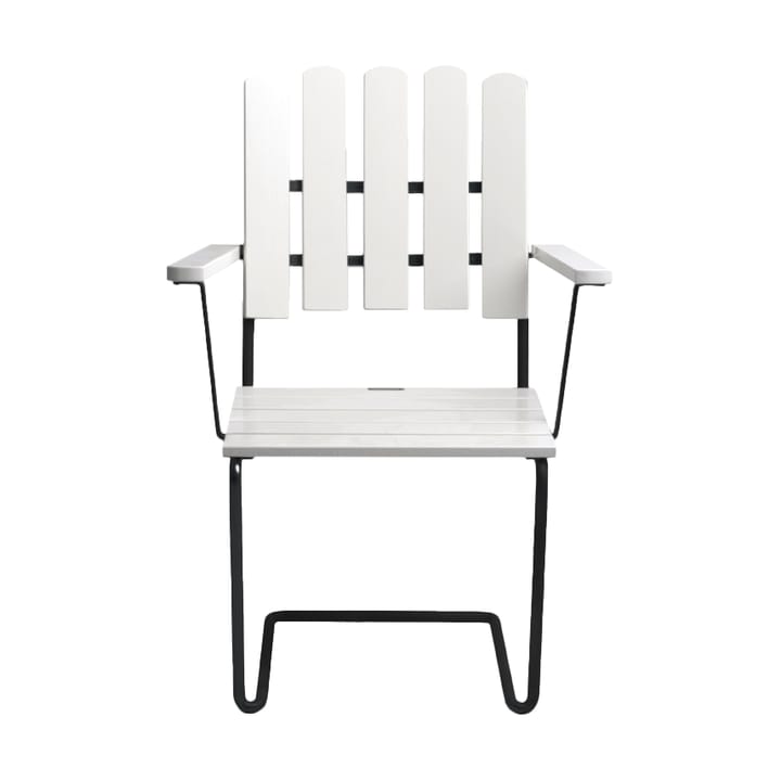 A2 tuinstoel, White lacquered oak-zwart Grythyttan stalen meubelen