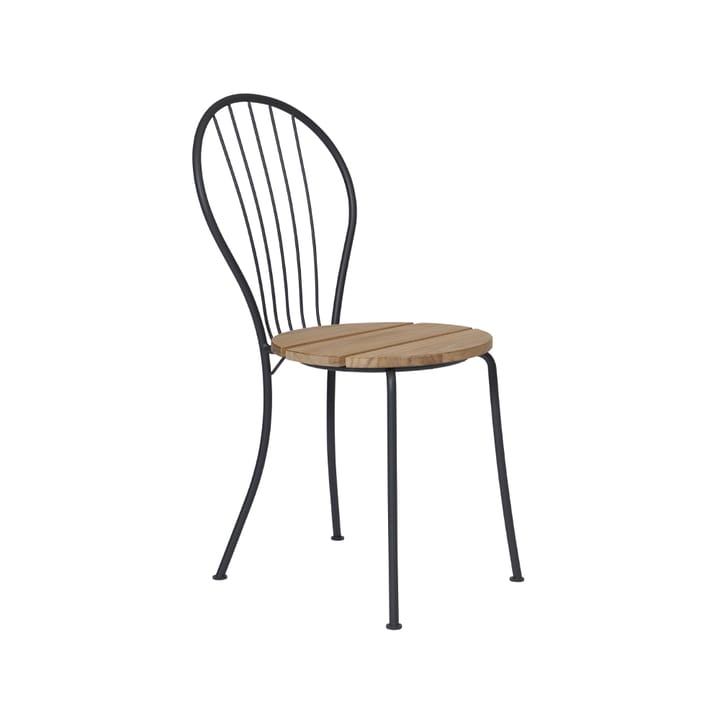 Akleja stoel - Teak-donkergrijs frame - Grythyttan stalen meubelen