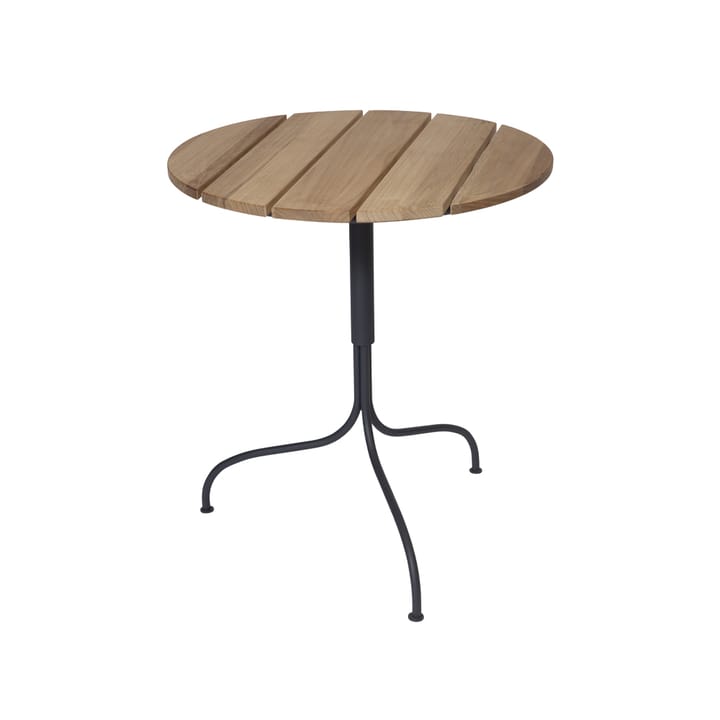 Akleja tafel Ø65cm - Teak-donkergrijs frame - Grythyttan stalen meubelen