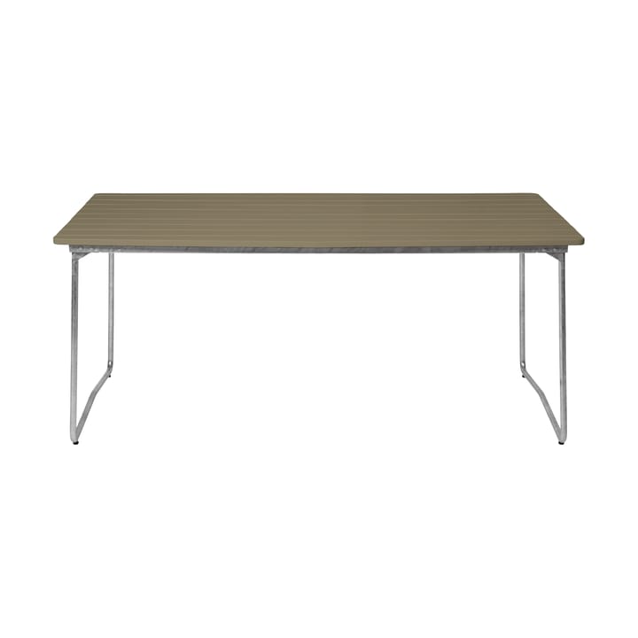 B31 170 eettafel, Lichtgroen eik-gegalvaniseerd staal Grythyttan stalen meubelen
