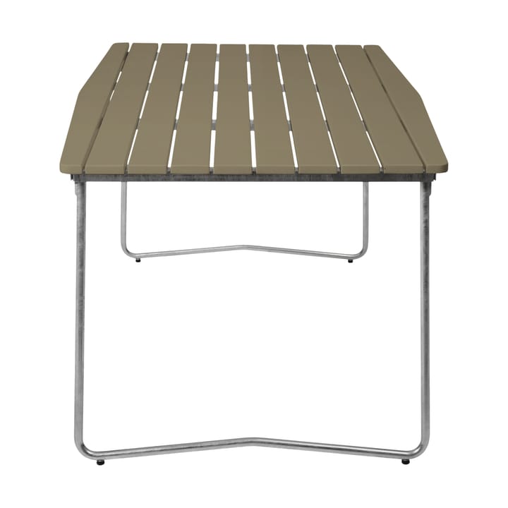 B31 170 eettafel, Lichtgroen eik-gegalvaniseerd staal Grythyttan stalen meubelen