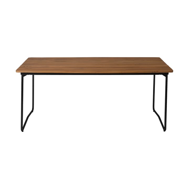 B31 170 eettafel, Onbehandeld teak-zwart Grythyttan stalen meubelen