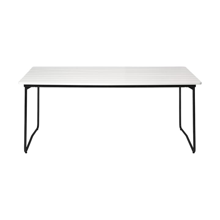 B31 170 eettafel, Witgelakte eiken-zwart Grythyttan stalen meubelen
