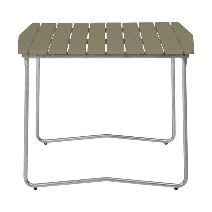 B31 84 eettafel, Lichtgroen eik-verzinkt frame Grythyttan stalen meubelen