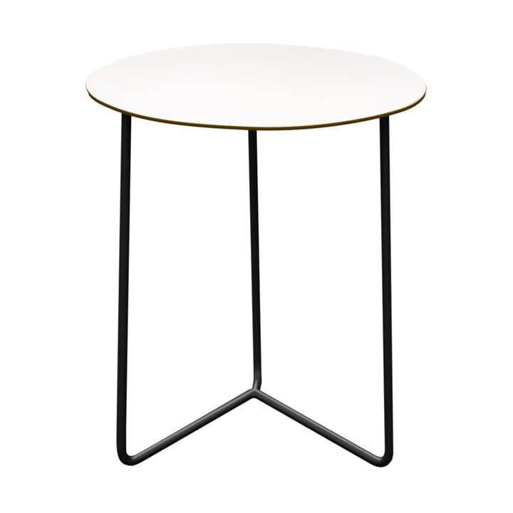 High Tech tafel ø60 cm - Wit compact laminaat-zwart - Grythyttan stalen meubelen