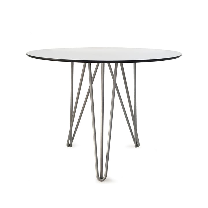 High Tech tafel, ø90 cm - Wit-verzinkt statief - Grythyttan stalen meubelen