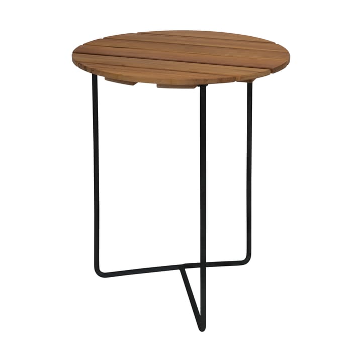 Table 6B tafel Ø60 cm - Onbehandeld teak-zwart - Grythyttan stalen meubelen